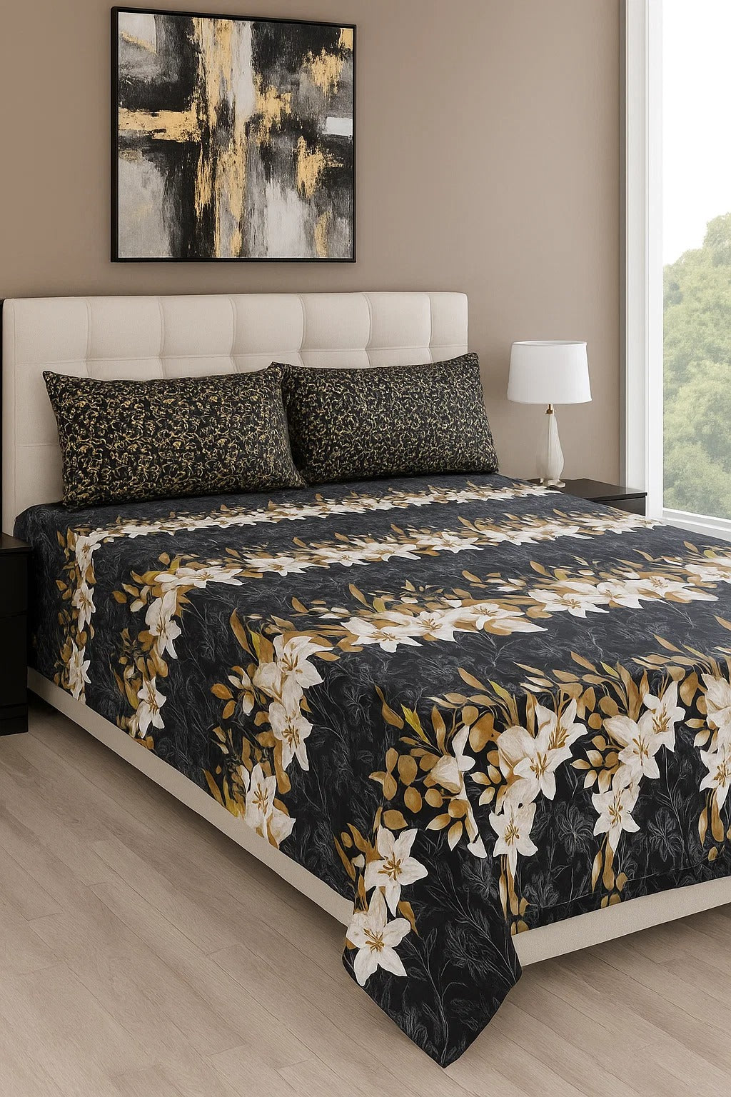 3PC KING SIZE PURE COTTON BEDSHEET