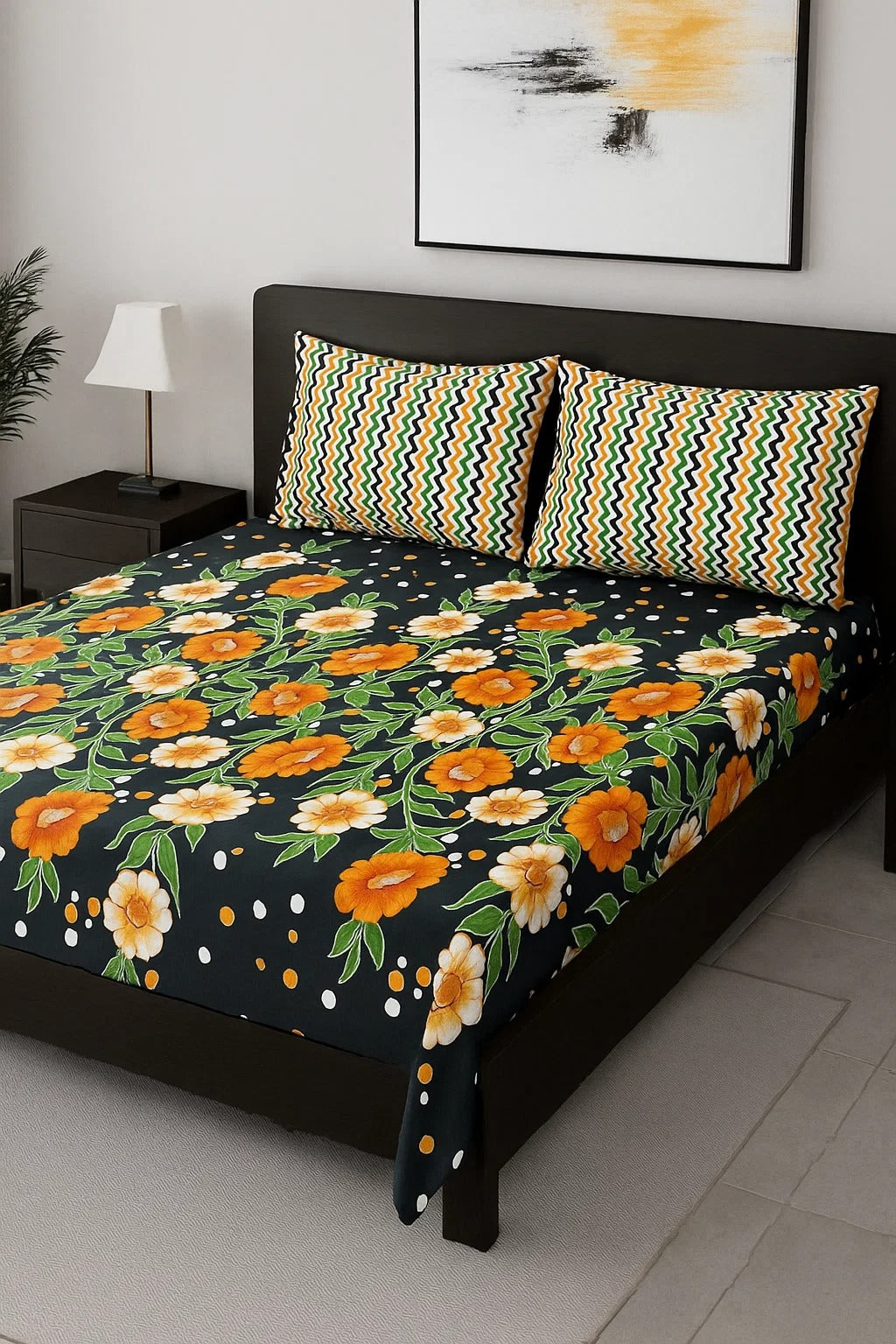 3PC KING SIZE PURE COTTON BEDSHEET