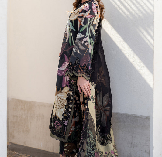 3PC DIGITAL PRINTED DIAMOND LINEN UNSTITCHED SUIT