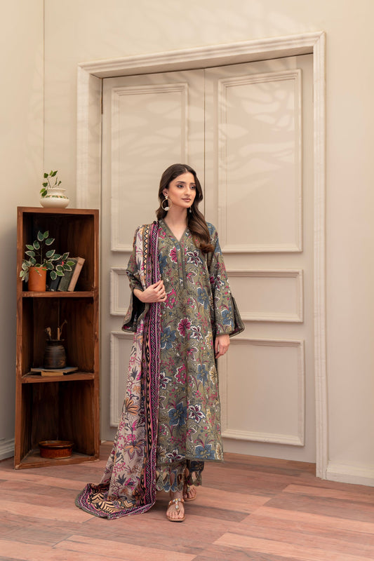 ELAF 3PC-LAWN BY RUKH-E-BAHAR