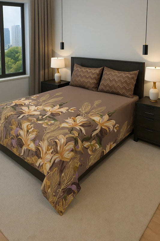 3PC KING SIZE PURE COTTON BEDSHEET