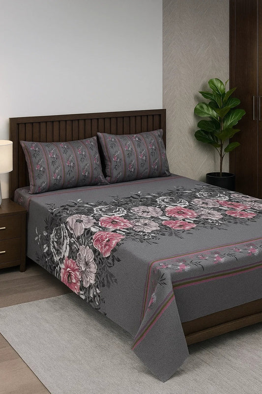 3PC KING SIZE PURE COTTON BEDSHEET