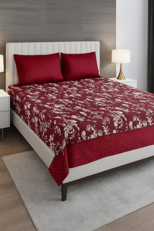 3PC KING SIZE PURE COTTON BEDSHEET