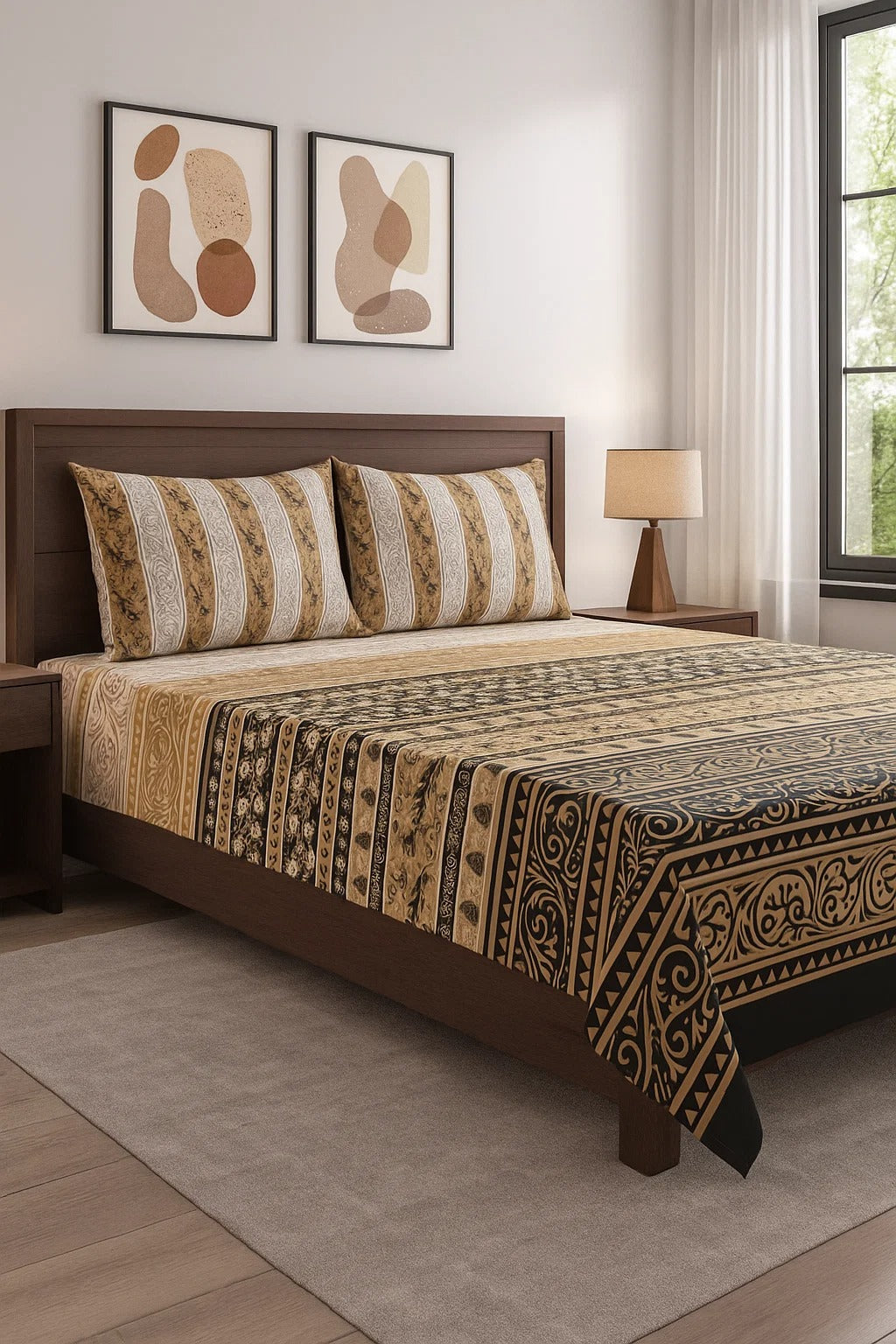 3PC KING SIZE PURE COTTON BEDSHEET