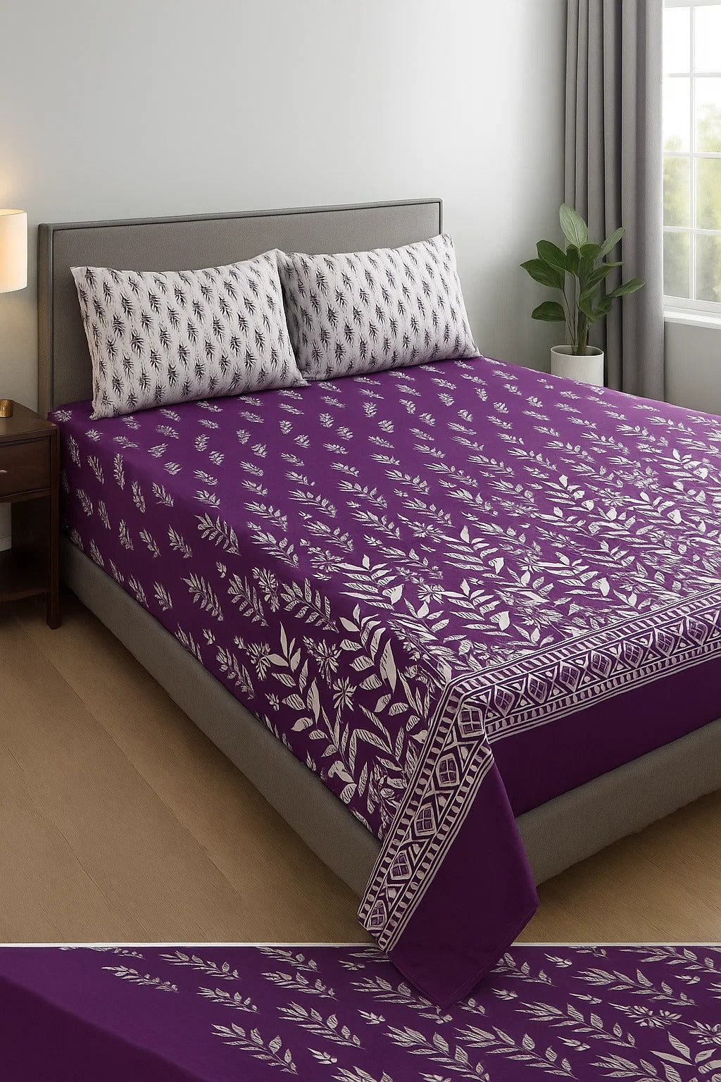 3PC KING SIZE PURE COTTON BEDSHEET