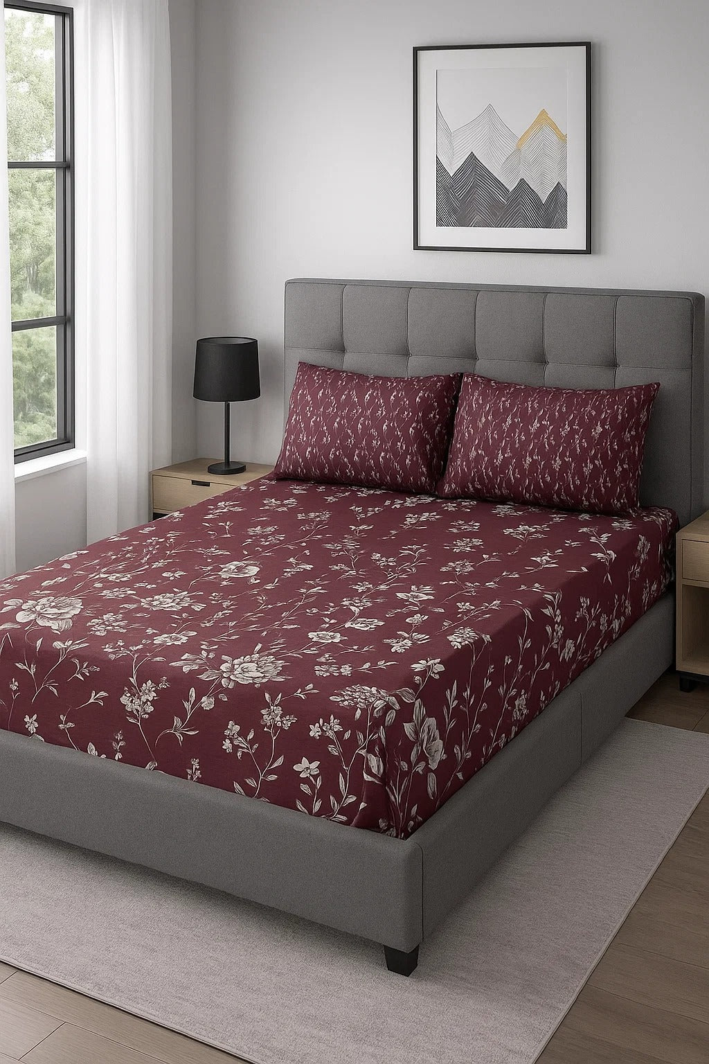 3PC KING SIZE PURE COTTON BEDSHEET
