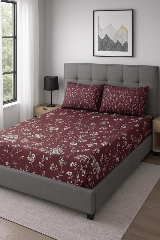 3PC KING SIZE PURE COTTON BEDSHEET