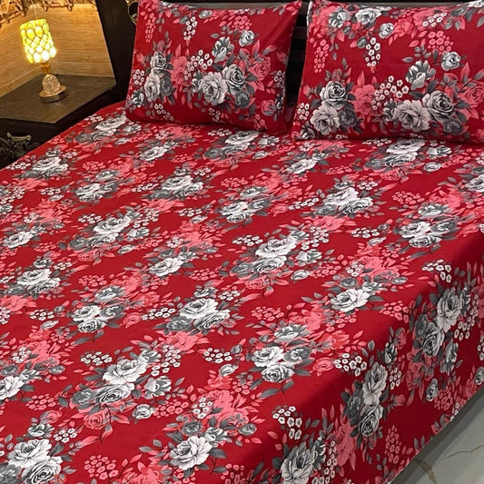 3PC KING SIZE PURE COTTON EXPORT QUALITY BEDSHEET