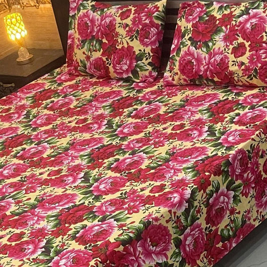 3PC KING SIZE PURE COTTON EXPORT QUALITY BEDSHEET
