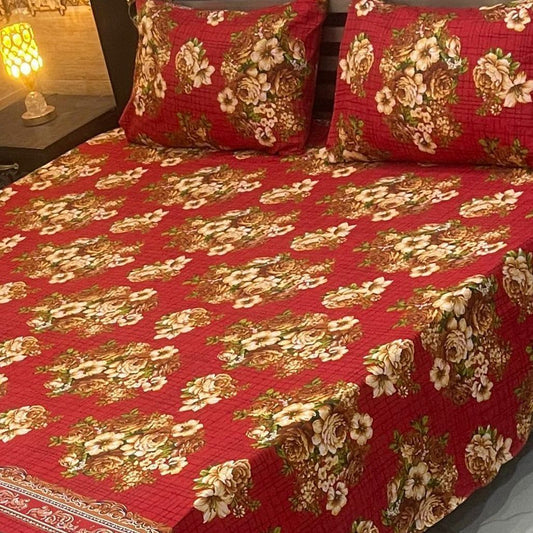 3PC KING SIZE PURE COTTON EXPORT QUALITY BEDSHEET