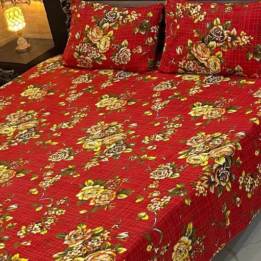 3PC KING SIZE PURE COTTON EXPORT QUALITY BEDSHEET