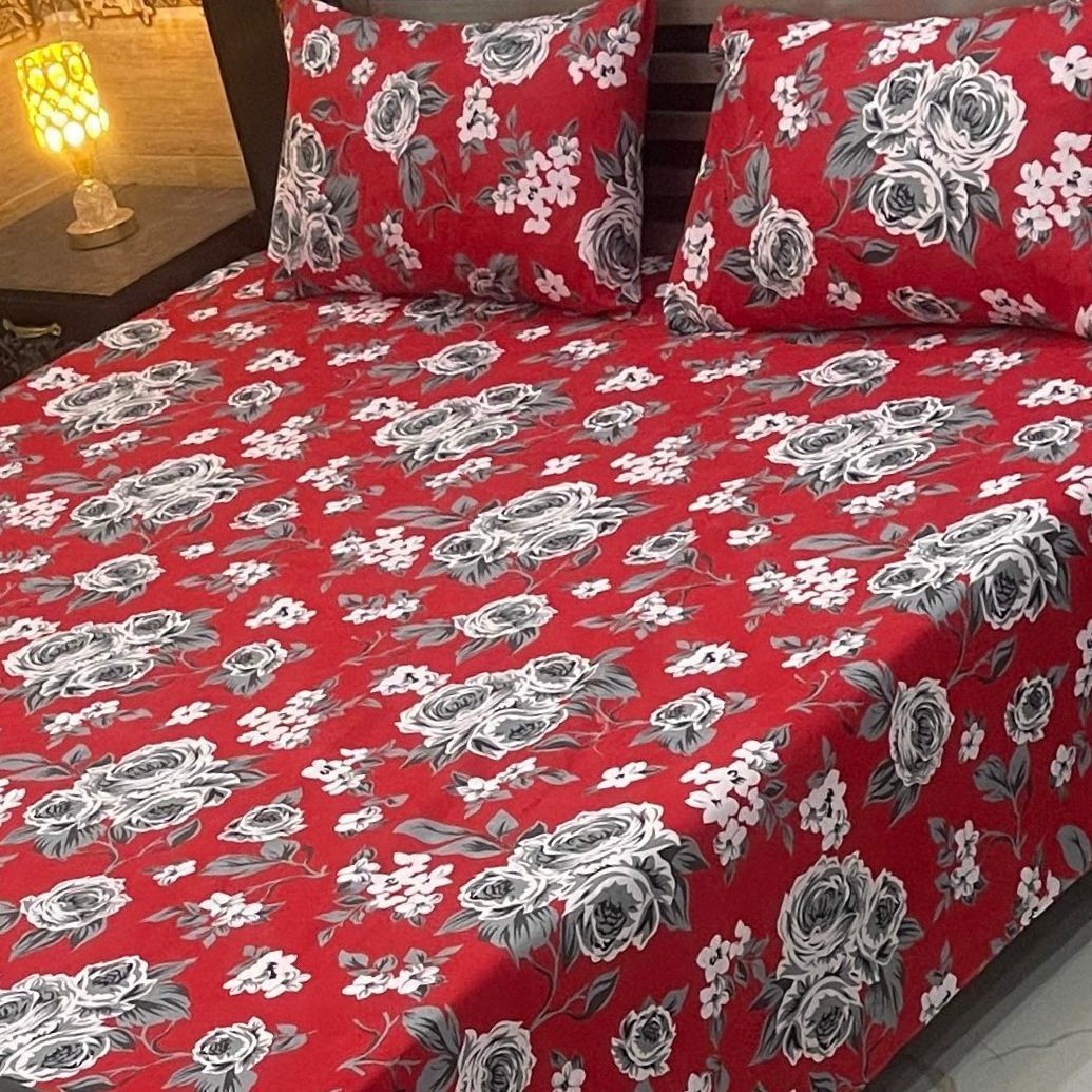 3PC KING SIZE PURE COTTON EXPORT QUALITY BEDSHEET