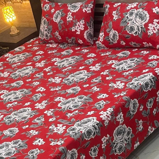 3PC KING SIZE PURE COTTON EXPORT QUALITY BEDSHEET
