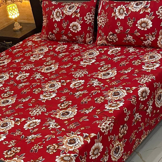 3PC KING SIZE PURE COTTON EXPORT QUALITY BEDSHEET