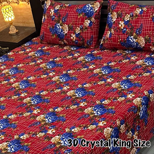 3PC KING SIZE PURE COTTON EXPORT QUALITY BEDSHEET