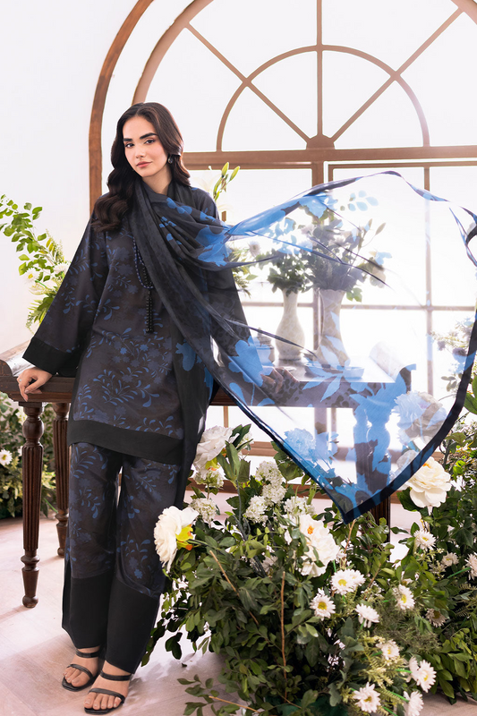 3PC DIGITAL PRINTED DIAMOND LINEN UNSTITCHED SUIT