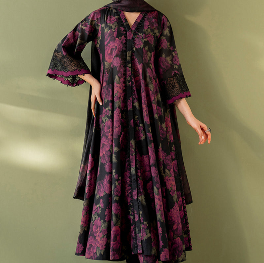 3PC DIGITAL PRINTED DIAMOND LINEN UNSTITCHED SUIT