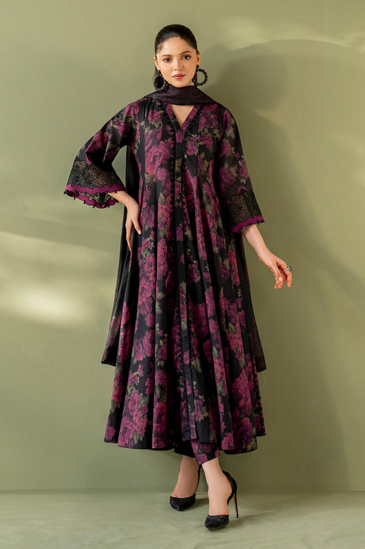 3PC DIGITAL PRINTED DIAMOND LINEN UNSTITCHED SUIT