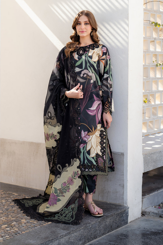 3PC DIGITAL PRINTED DIAMOND LINEN UNSTITCHED SUIT